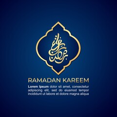 Ramadan Kareem Arabic Calligraphy greeting card. Islamic Background creative vector social media post template, banner, social, and print media. Perfect for social media post.