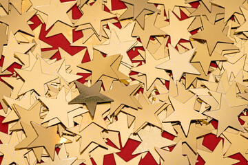 Gold shiny stars pile