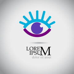 Creative blue Eye Concept Logo Design Template . Vector illustration
