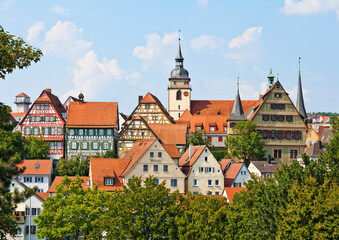 Blick auf die Altstadt von Bietigheim-Bissingen, Baden-Württemberg, Deutschland - obrazy, fototapety, plakaty