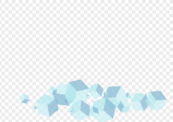 Gray Cube Background Transparent Vector. Polygon Abstract Card. Grey Box Isolated Template. Empty Texture. Blue Toy Geometric.