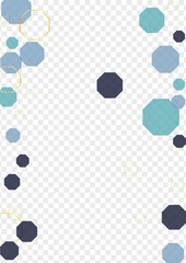 Blue-Gray Line Background Transparent Vector. Honeycomb Elegant Mosaic. Innovation Wallpaper. Turquoise Atom Art. Hexagon Template.