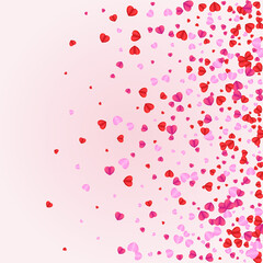 Tender Heart Background Pink Vector. Gift Backdrop Confetti. Pinkish Random Texture. Violet Confetti Fall Frame. Lilac Love Illustration.