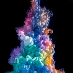 Abstract acrylic drop in water