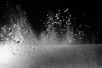 Abstract White bokeh defocus glitter blur background.