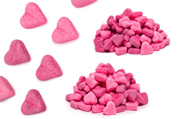 Obraz premium Assorted gummy candies. Top view. Jelly sweets. Isolated on white.