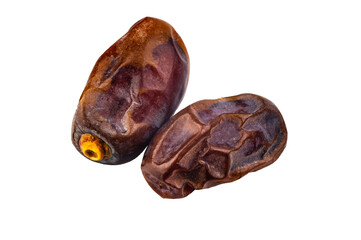 close view of dates on white background