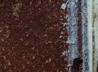 Dirty, dusty, old wooden with fragments of white paint abstract texture background.