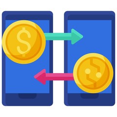 Transaction icon, Crypto related vector illustration