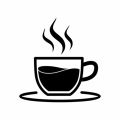 Cup of coffee icon vector isolated on white background