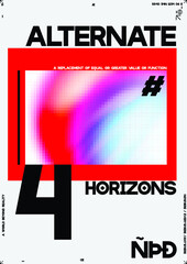 Gradient Pixelated Poster Set. Pixel Poster