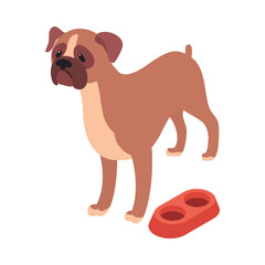 Bulldog Isometric Pet Composition
