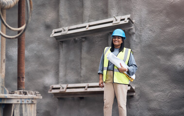 Ill make sure the job gets done. Cropped portrait of an attractive young female construction worker working on site. - obrazy, fototapety, plakaty
