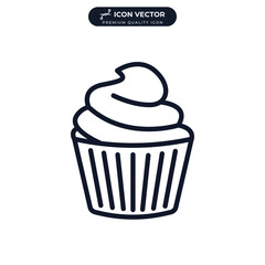 cupcake icon symbol template for graphic and web design collection logo vector illustration