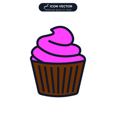 cupcake icon symbol template for graphic and web design collection logo vector illustration