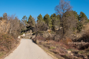 Fields in Matarranya. A region of the province of Teruel, Spain