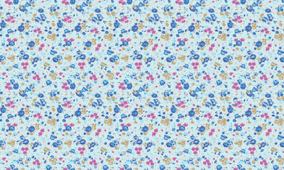 Seamless vector pattern for design and fashion prints. Flowers pattern with small flowers on light color background. 