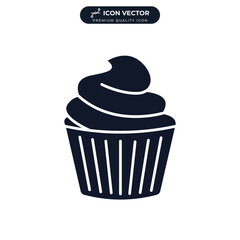 cupcake icon symbol template for graphic and web design collection logo vector illustration