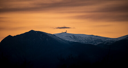 sunset over the mountains