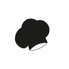 Chef Hat Icon Isolated on Black and White Vector Graphic