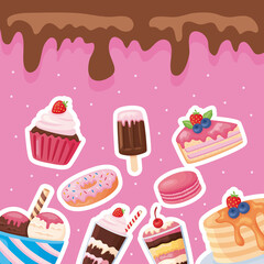 sweet desserts with chocolate