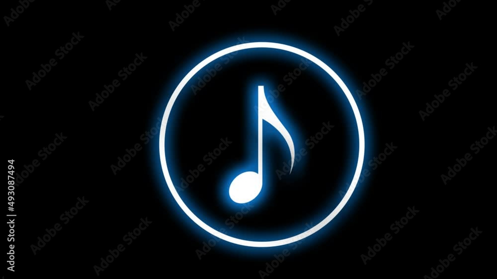 Poster beat music visual animation 4k abstract background with glowing neon icon. audio music beat backdrop