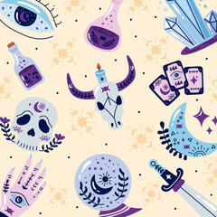 witchy and occult pattern