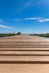 Wooden path for access to beaches.