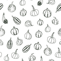 vegetables pumpkin vector seamless pattern