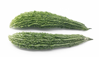 Bitter melon or Bitter gourd isolated on white background