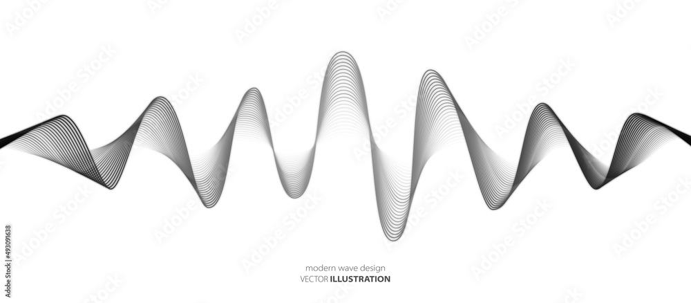Aufkleber abstract design of a halftone sine wave. texture of smooth lines. poster for music, technology, arti