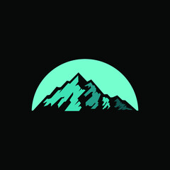 Mountain logo. Mountain silhouette. Mountain icon vector. Mountain simple sign. Hill logo vector. Mountain top design illustration.