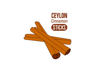  Ceylon cinnamon sticks logo, vector illustration design