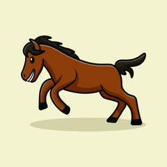 Horse cartoon illustration flat vector isolated object