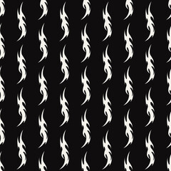 Abstract pattern tattoo fire sketch. Artistic death metal logo design. White illustration in Metalcore style on a black background.