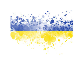 watercolor splash with national flag of ukraine. Vector poster, banner