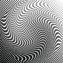 White and black circles, gradient halftone background. Vector illustration.