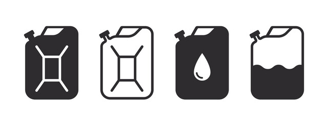 Canister icon. Fuel tank icon. Fuel can badges. Vector illustration - obrazy, fototapety, plakaty
