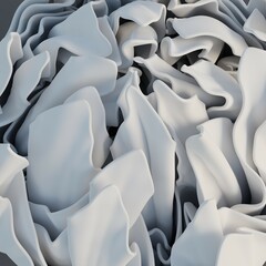Flower made of cloth in 3D