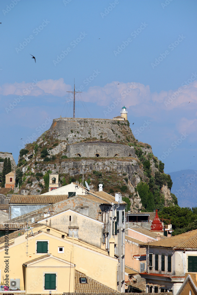 Wall mural Old fortress in Corfu town Greece