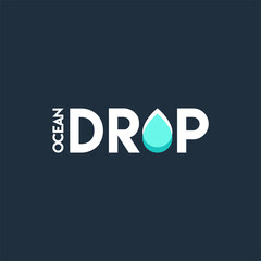Ocean drop. Logo template.