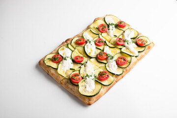 Italian pizza al taglio isolated on white background