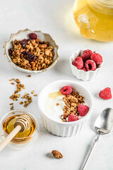 granola in a bowl with yogurt