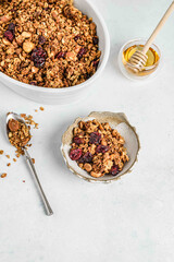 granola in a bowl with yogurt