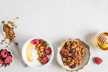 granola in a bowl with yogurt