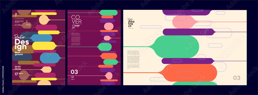 Poster abstract geometric background. simple shapes with trendy pattern. vector illustration. trendy backgr