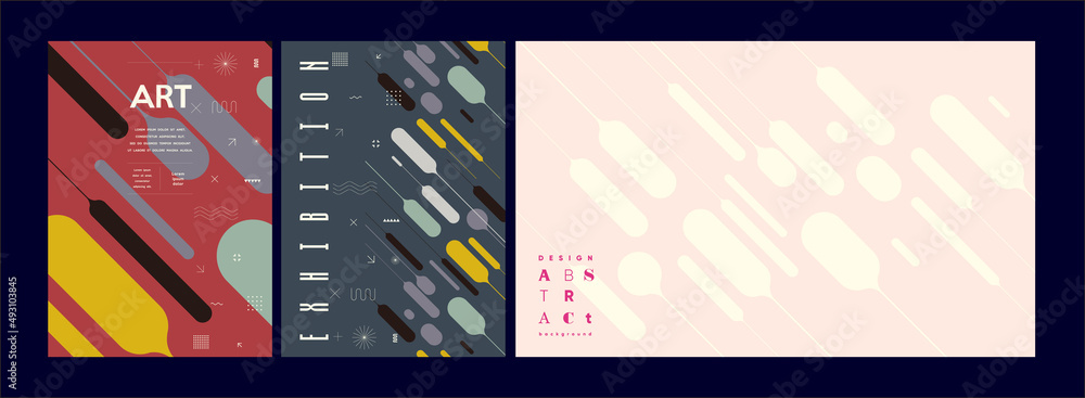 Wall mural abstract geometric background. simple shapes with trendy pattern. vector illustration. trendy backgr
