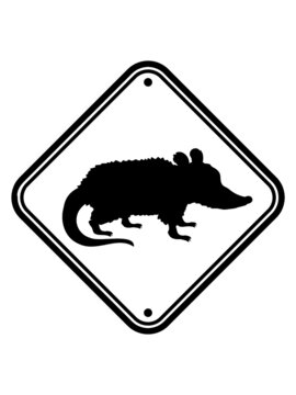 Gefahr Schild Opossum 