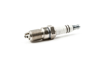 New spark plug on white background, isolated.