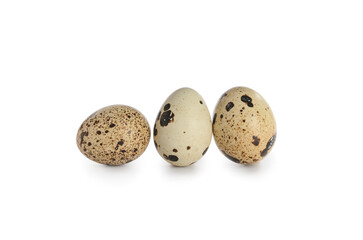 Obraz premium Fresh quail eggs on white background